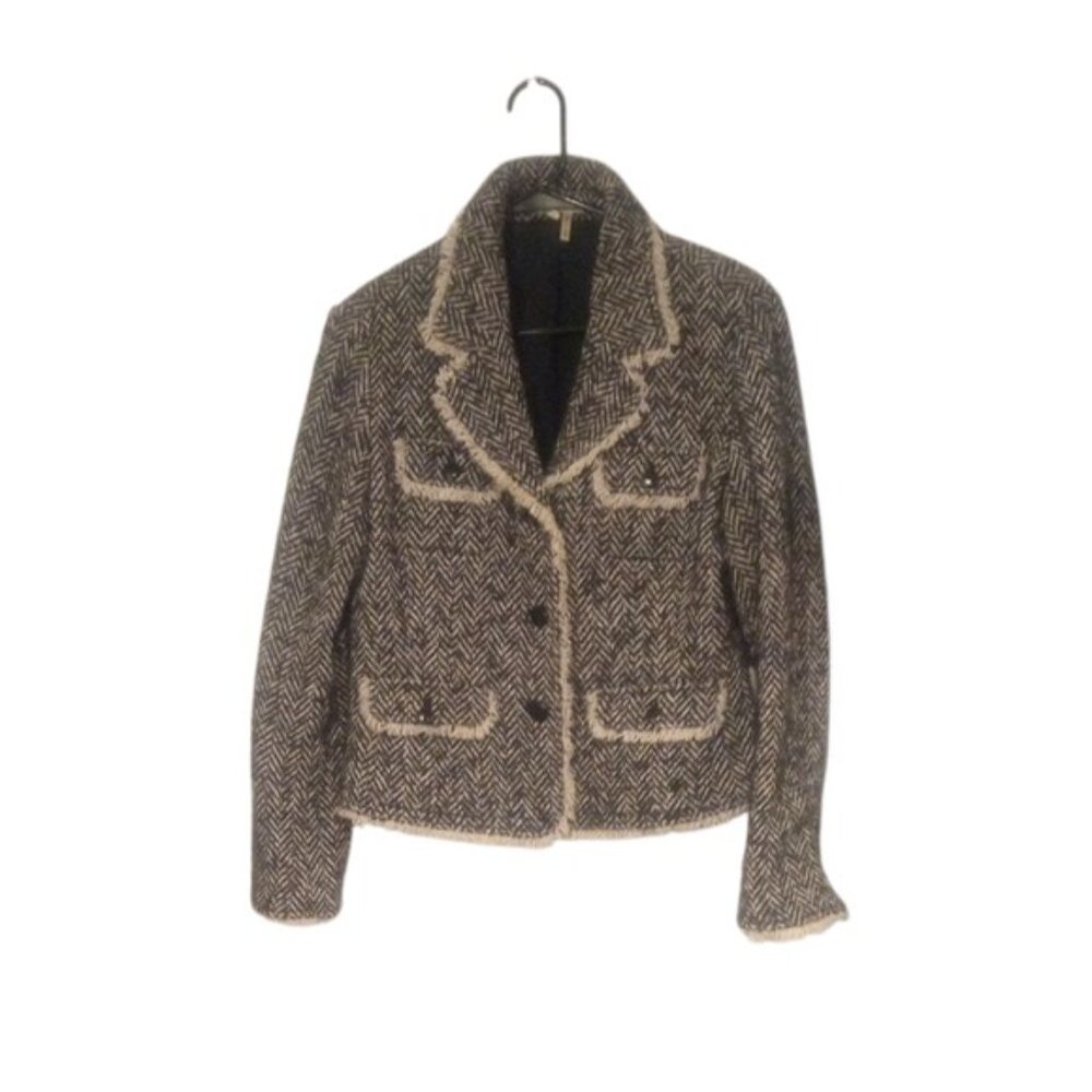 Tyler Boe Women's Black and White Tweed Jacket 18PTP